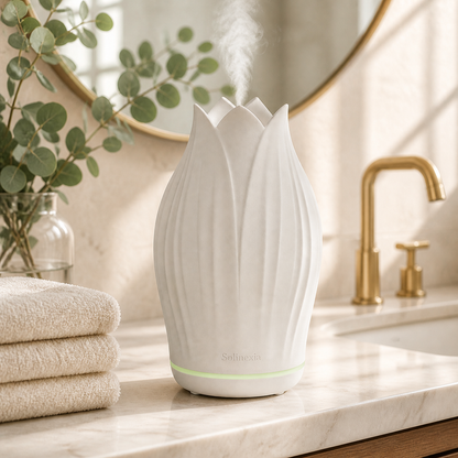 Solinexia petal-mist-ceramic-aroma-diffuser in a real home setting