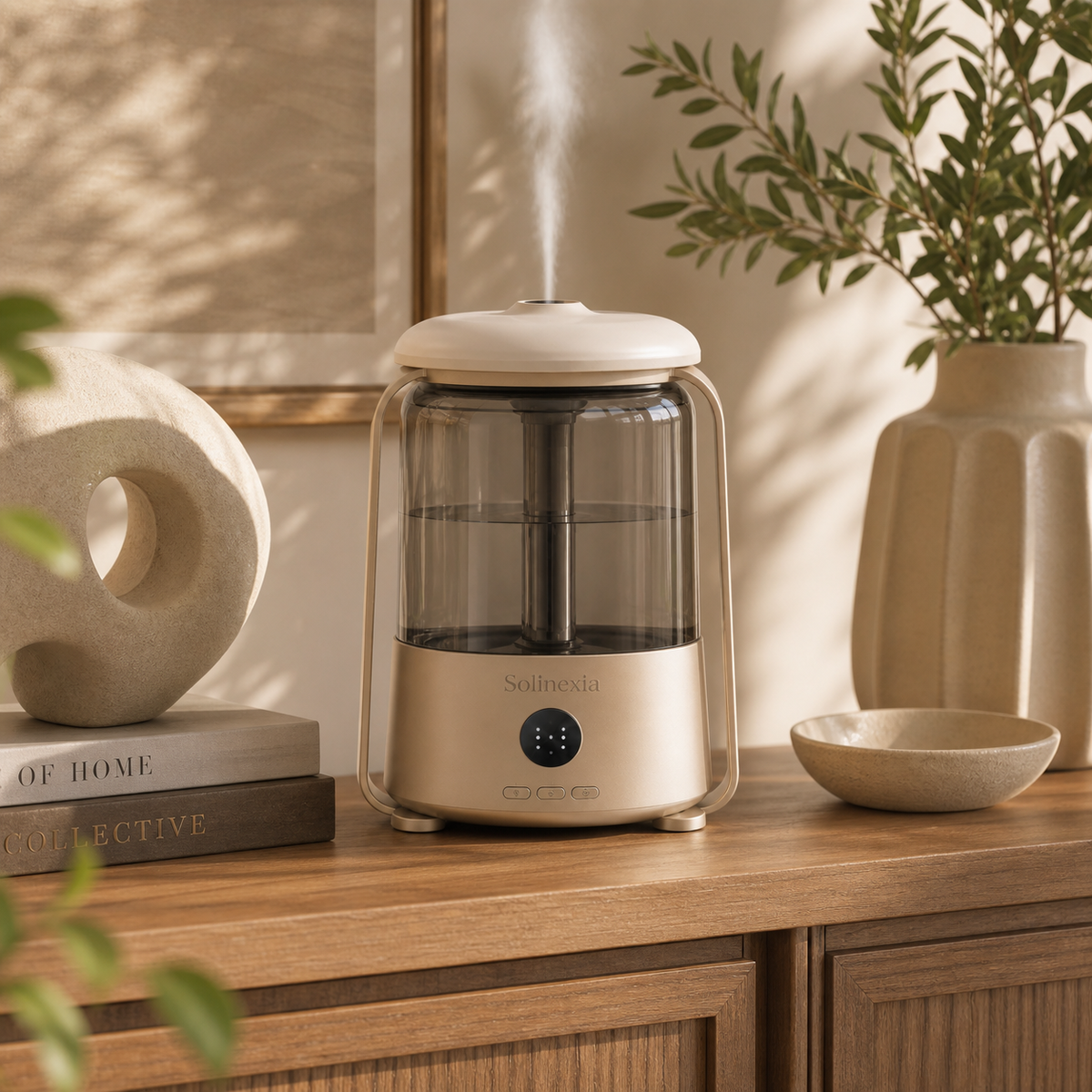 Solinexia aurora-glass-smart-aroma-diffuser in a real home setting
