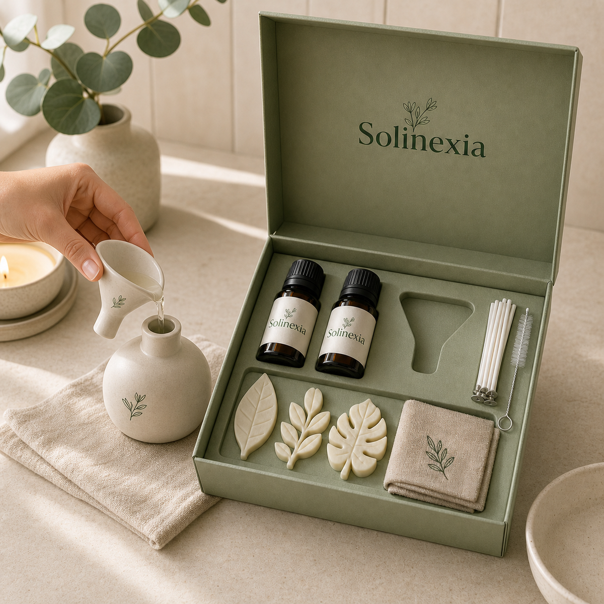 Solinexia ritual-refill-care-kit in a real home setting